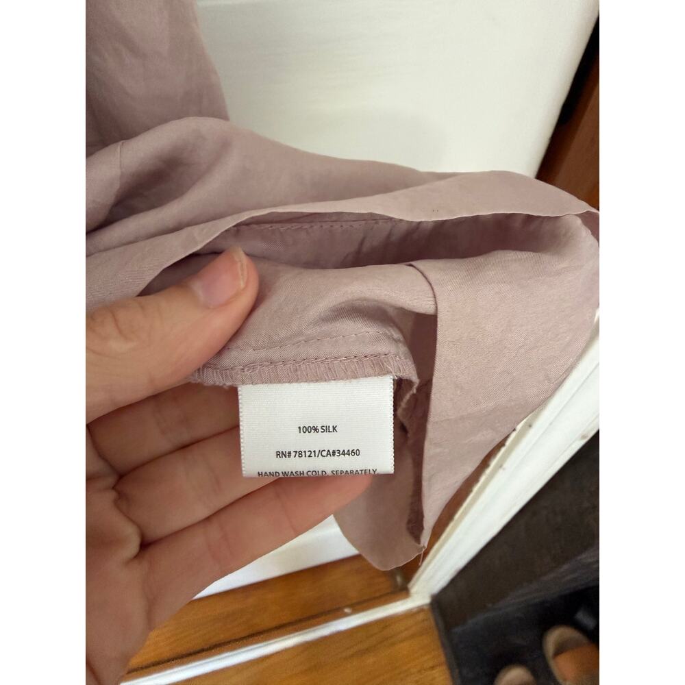 Eileen Fisher Ruffle Top 100% Silk Sleeveless Lavender Layered Quiet Luxury XL - Picture 4 of 8